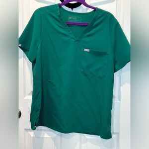 Figs Hunter Green Catarina Scrub Top L